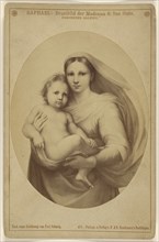 Raphael: Brustbild der Madonna di San Sisto. Dresdener Galerie; F. & O. Brockmann, German, 1854 - 1870, about 1870; Albumen