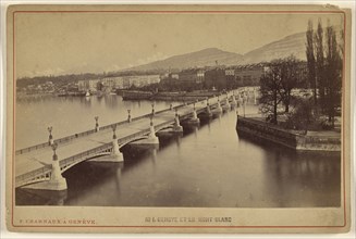 Geneve et le Mont Blanc; Florentin Charnaux, Swiss, 1832 - 1883, active Geneva, Switzerland 1850s - 1880s, about 1873; Albumen