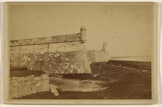 Fort Marion St. Augustine, looking north; American; February 1, 1886; Albumen silver print