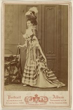 Full-length portrait of a well-dressed woman with walking stick; Michele Schemboche, Italian, active Turin, Florence and Rome