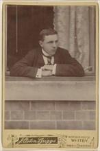 well-dressed young man posed on a window sill; J. Aston Briggs, British, active Whitby, England 1880s, 1890s; Gelatin silver