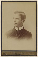 Portrait of a young man with high white collar shirt; Marceau & Bellsmith; 1880s; Albumen silver print
