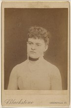Bust portrait of an  woman; Blackstone, American, active 1880s - 1890s, 1880s; Albumen silver print