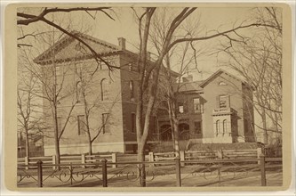 View of a college building; Gustavus W. Pach, American, born Germany, 1845 - 1904, 1880s; Albumen silver print