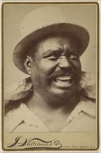 man with moustache wearing a white hat; J. Williams & Company; 1880s; Albumen silver print