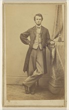 young bearded man, standing; Robert M. Boggs; about 1862; Albumen silver print