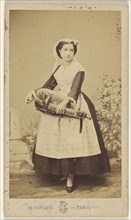 Victoria, francaise  woman holding a hurdy-gurdy; Leon Crémière & Cie; about 1868; Albumen silver print