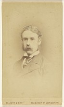 man in bushy moustache, in vignette-style; Elliott & Fry; 1877; Albumen silver print