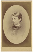 woman in 3,4 profile, in quasi-oval style; R.F. Barnes, British, about 1823 - 1898, December 23, 1877; Albumen silver print