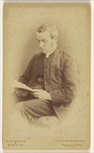 man reading while seated; Benedetti & Boccalini; 1860s; Albumen silver print