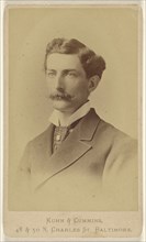 man with moustache; Kuhn & Cummins, American, about 1873 - 1881, 1870s; Albumen silver print