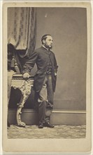 man with long muttonchops, standing; Kitchen, British, active Birkenhead, England 1860s, 1860s; Albumen silver print