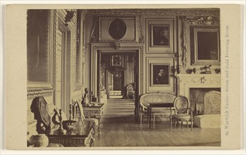 Warwick Castle - Green and Gold Drawing Room; Francis Bedford, English, 1815,1816 - 1894, 1860s; Albumen silver print