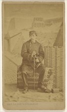 soldier or actor as soldier, seated; Delmaet & Durandelle, French, about 1866; Albumen silver print