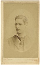 young man, in oval style, embossed; B.J. Edwards, British, active 1860s, September 14, 1876; Albumen silver print