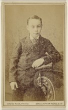 well-dressed young boy; David Rees, British, active London, England 1860s, about 1875; Albumen silver print