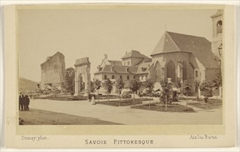 Place des bains l'Aix; L. Demay, French, active 1860s - 1870s, about 1865; Albumen silver print