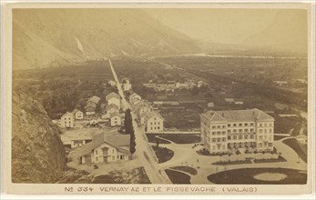 Vernay Az Et Le Pissevache, Valais, A. Garcin, Swiss, active Geneva, Switzerland 1860s - 1870s, about 1870; Albumen silver