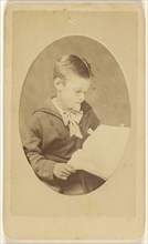 boy reading, in oval style; F.G. Handel, American, active Orange, New Jersey 1860s, about 1865; Albumen silver print