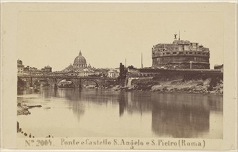 Ponte e Castello S. Angelo e S. Pietro, Roma, Sommer & Behles, Italian, 1867 - 1874, about 1870; Albumen silver print