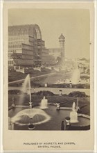 Exterior view of Crystal Palace and grounds; Negretti & Zambra, British, active 1850 - 1899, negative 1855; print about 1862