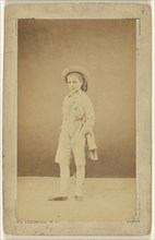 boy wearing a hat, standing; Delbarre et Cie; about 1868; Albumen silver print