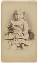 Aunt Nelle Cushera, Robbins, little girl, seated; Bishop & Company; about 1865; Albumen silver print