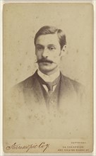 man with moustache; London Stereoscopic Company, active 1854 - 1890, 1865 - 1870; Albumen silver print