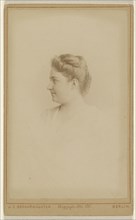 woman in profile, printed in vignette-style; J.C. Schaarwachter, German, 1821 - 1891, active Berlin, Germany, about 1877