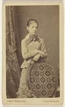 well-dressed woman, standing; Paul-Marcellin Berthier, French, 1822 - 1912, 1865 - 1870; Albumen silver print