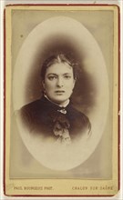 woman, printed in vignette & quasi-oval style; Paul Bourgeois, French, active 1900s, 1870s; Albumen silver print