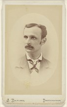 man with moustache, printed in oval style; J. Holyland, American, 1841 - 1931, 1870 - 1875; Albumen silver print