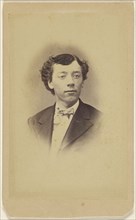 young man wearing a bowtie, printed in vignette-style; Peter S. Weaver, American, active Hanover, Pennsylvania 1860s - 1910s
