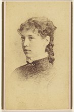 young woman in 3,4 profile, printed in vignette-style; Hastings & White & Fisher; about 1885; Albumen silver print