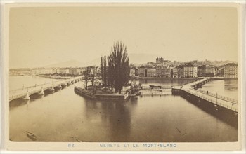 Geneve et Le Mont-Blanc; A. Garcin, Swiss, active Geneva, Switzerland 1860s - 1870s, 1865 - 1870; Albumen silver print