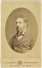 bearded man, printed in oval style; C. Hawkins, British, active Brighton, England 1860s - 1870s, 1865 - 1870; Albumen silver