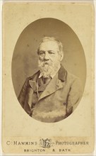 bearded man, printed in oval style; C. Hawkins, British, active Brighton, England 1860s - 1870s, 1865 - 1870; Albumen silver