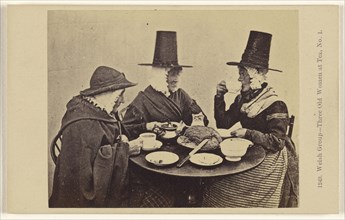 Welsh Group Three Old Women at Tea. No. 1; Francis Bedford, English, 1815,1816 - 1894, about 1865; Albumen silver print