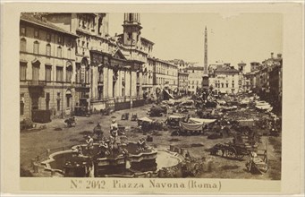 Piazza Navona, Roma, Sommer & Behles, Italian, 1867 - 1874, 1865 - 1870; Albumen silver print