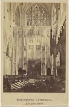 Winchester Cathedral, The Altar Screen; S.J. Wiseman, British, active Southampton, England 1860s, 1865 - 1866; Albumen silver