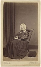 elderly woman, seated; F.R. Wells, British, active Hastings, England 1860s, 1865 - 1870; Albumen silver print