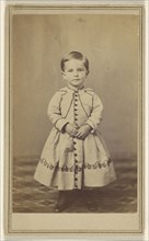 Dinkenspiel Boy boy with short hair, wearing a dress-like garment, standing; William J. Shew, American, 1820 - 1903, 1870
