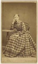 woman seated, with elbow on table, hand to cheek; Hanna Forthmeiier, Swedish, active 1860s - 1870s, 1865 - 1870; Albumen silver