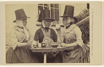 Welsh Group - Three Old Women at Tea, No. 2; Francis Bedford, English, 1815,1816 - 1894, 1865 - 1866; Albumen silver print