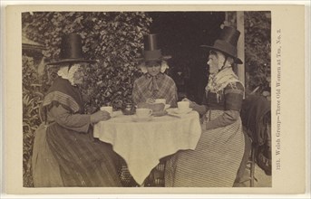 Welsh Group - Three Old Women at Tea, No. 3; Francis Bedford, English, 1815,1816 - 1894, 1864 - 1865; Albumen silver print