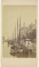 View of a canal in Amsterdam; A. Jager, Danish, active Amsterdam, Netherlands 1860s - 1870s, 1865 - 1870; Albumen silver print