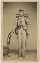 Confederate soldier, standing; American; 1862-1865; Albumen silver print