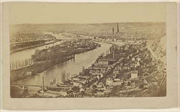 View of Rouen, France; French; 1871; Albumen silver print