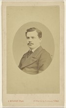 Portrait of Augustin Fabre; Louis Huguet, French, active Nîmes, France 1870s, 1865 - 1870; Albumen silver print