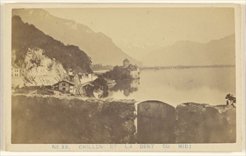 Chillon et La Dent du Midi; A. Garcin, Swiss, active Geneva, Switzerland 1860s - 1870s, 1870 - 1875; Albumen silver print